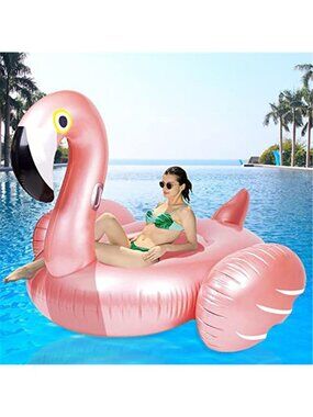 Giant Inflatable Flamingo Pool Float Ride On Adult Large Pink Summer Lounge